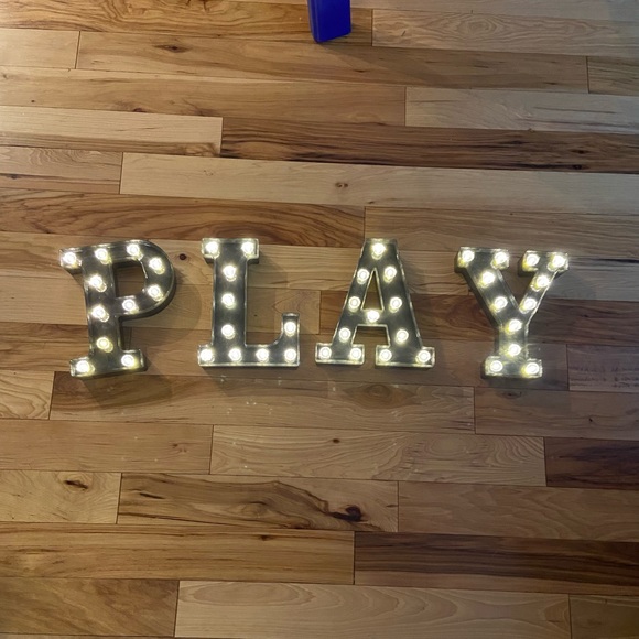 “PLAY” Lighted Letters Black with Remotes - Picture 1 of 6